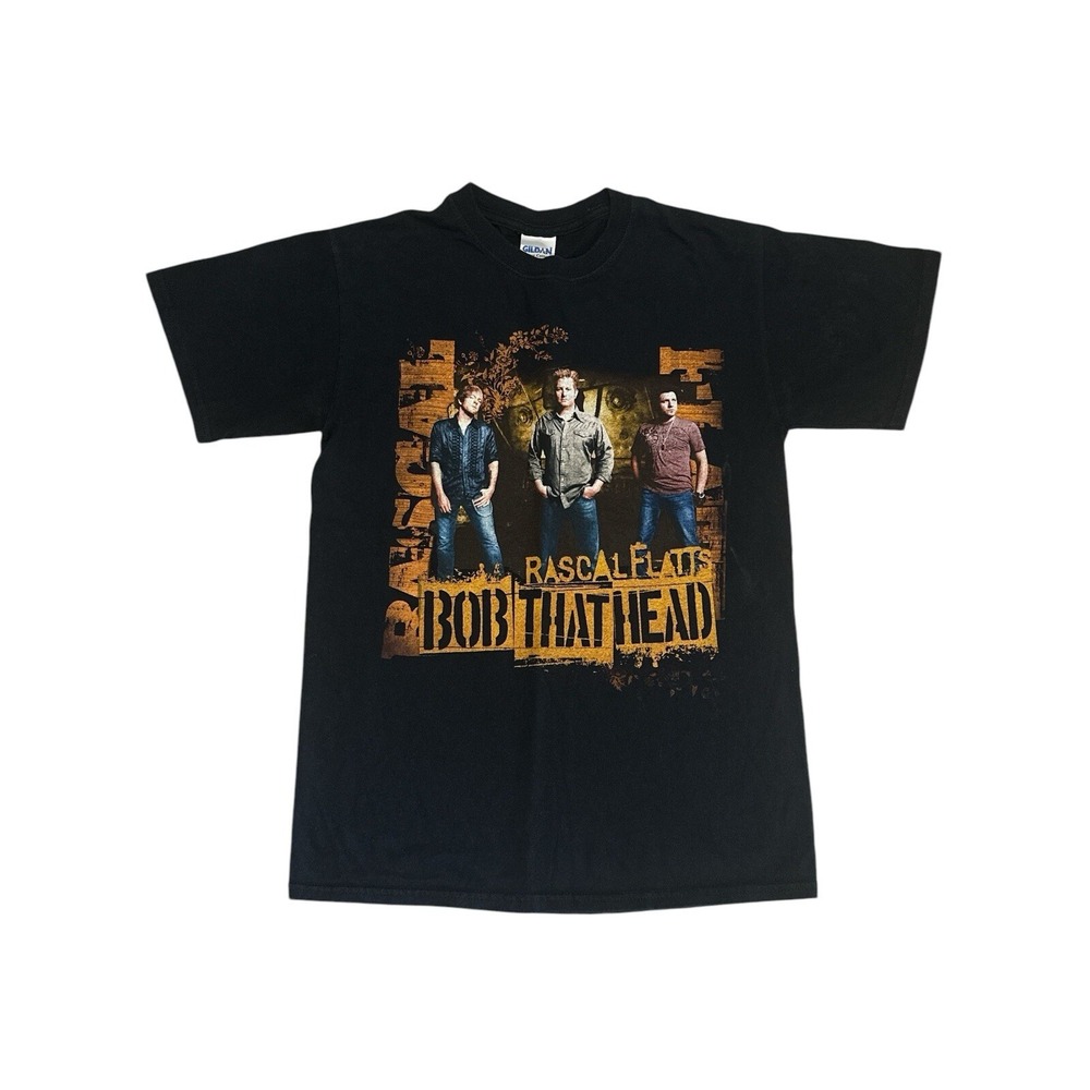 Rascal Flatts "Bob That Head" 2008 Band Concert Tour Black T-Shirt Size S